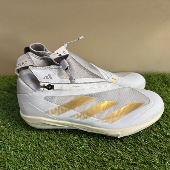 Adidas Adizero Impact+ BSB Metal Baseball Cleats IF8483 White Gold Men Size 10.5 - Picture 3 of 9